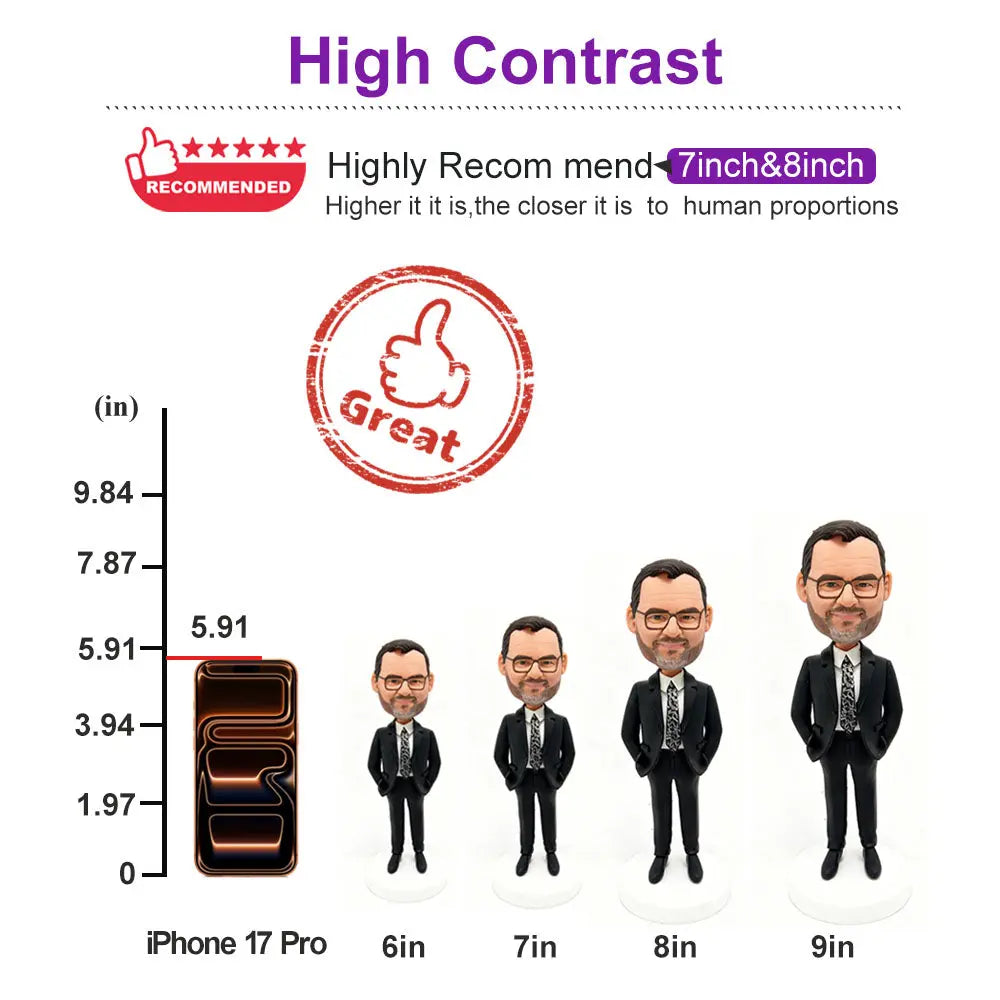 Custom Male Golfer Bobblehead from Photo with Golf Flag and Ball Personalized Gift for Dad Husband Golf Champion Birthday or Retiremen - HeadTurnedArt