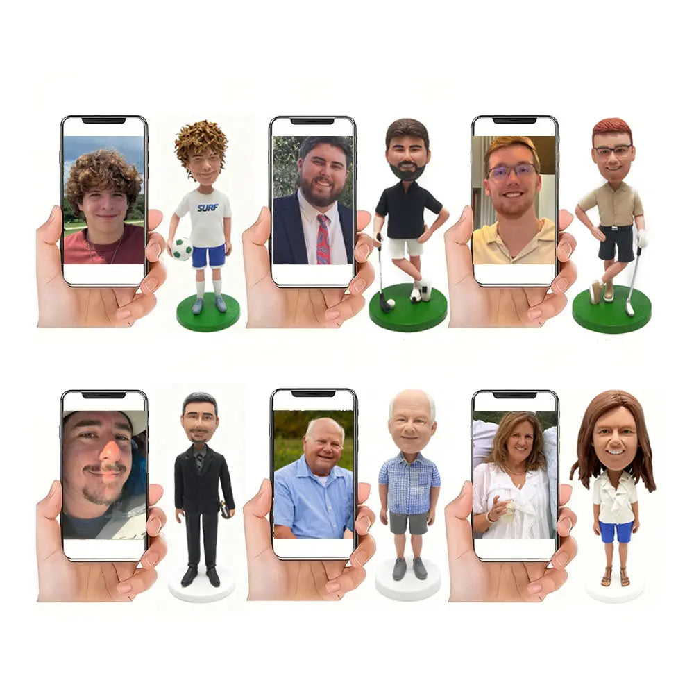 Custom Male Golfer Bobblehead from Photo with Golf Flag and Ball Personalized Gift for Dad Husband Golf Champion Birthday or Retiremen - HeadTurnedArt