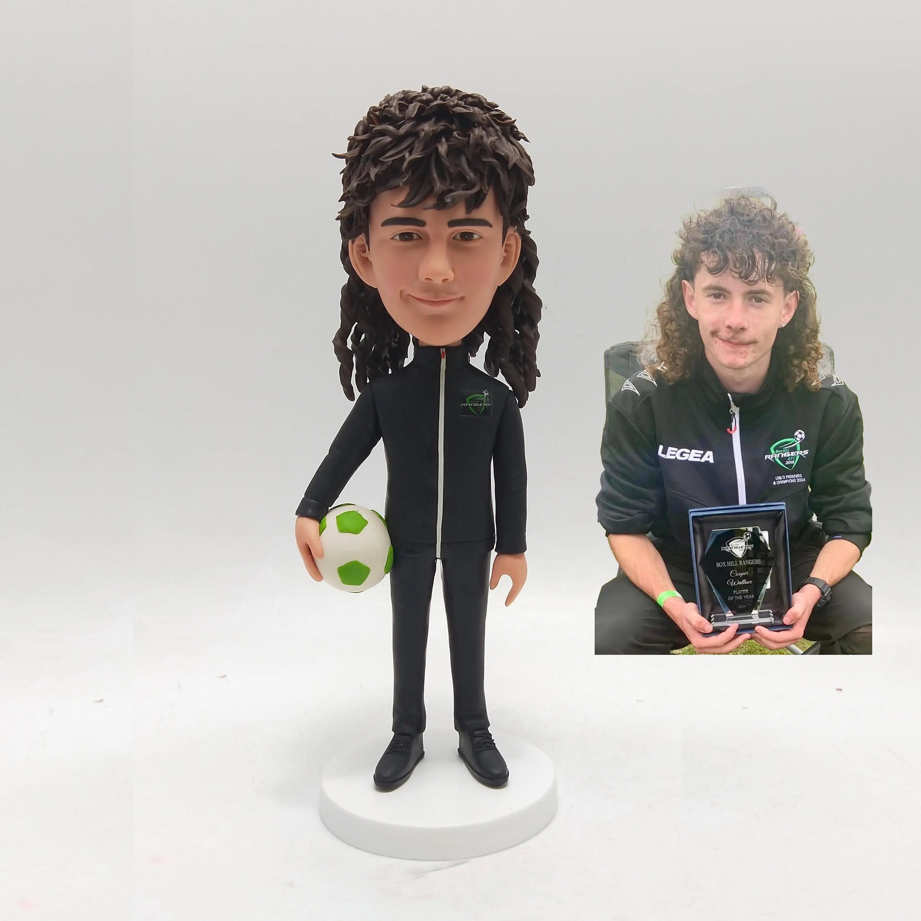 Custom Soccer Player Bobblehead Figurine from Photo Personalized Sports Gift for Athlete Coach Birthday or Team Award Celebration - HeadTurnedArt