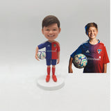 Custom Kids Soccer Bobblehead from Photo Personalized Youth Sports Gift with Team Uniform for Birthday Christmas or Trophy Keepsake - HeadTurnedArt