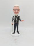 Stylish Man With Stick Custom Bobblehead