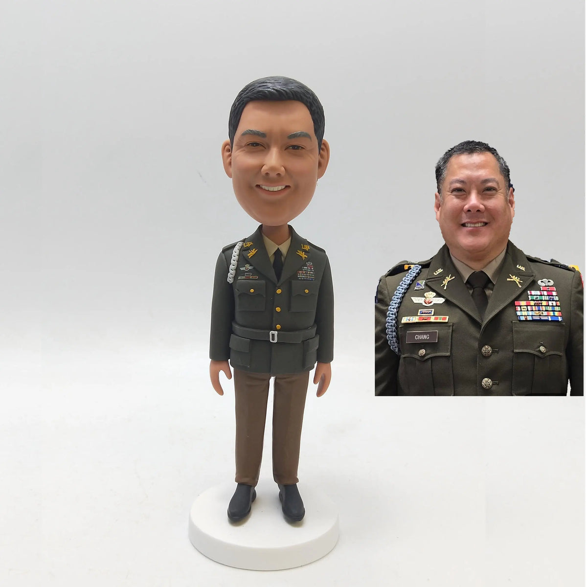 Custom Military Bobblehead Figurine from Photo Personalized Gift for Veteran Promotion Retirement Graduation or Army Appreciation - HeadTurnedArt
