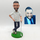 Custom Male Golfer Bobblehead from Photo Personalized Gift for Golf Fan Dad Husband Birthday Retirement Father’s Day or Christmas - HeadTurnedArt