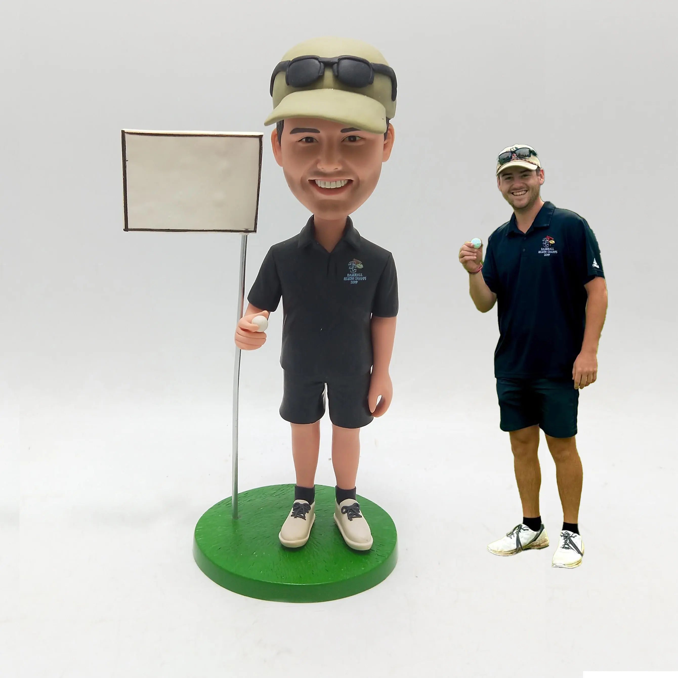 Custom Male Golfer Bobblehead from Photo with Golf Flag and Ball Personalized Gift for Dad Husband Golf Champion Birthday or Retiremen - HeadTurnedArt